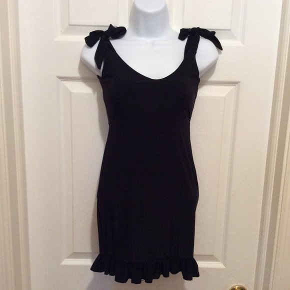 Nasty Gal Dresses & Skirts - Nasty Gal Mini Dress 2 Black Tie Shoulder New